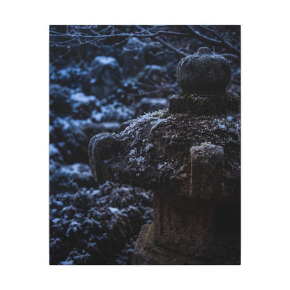 Moody Stone Lantern Canvas Art - Shadow Zen Dark Japandi
