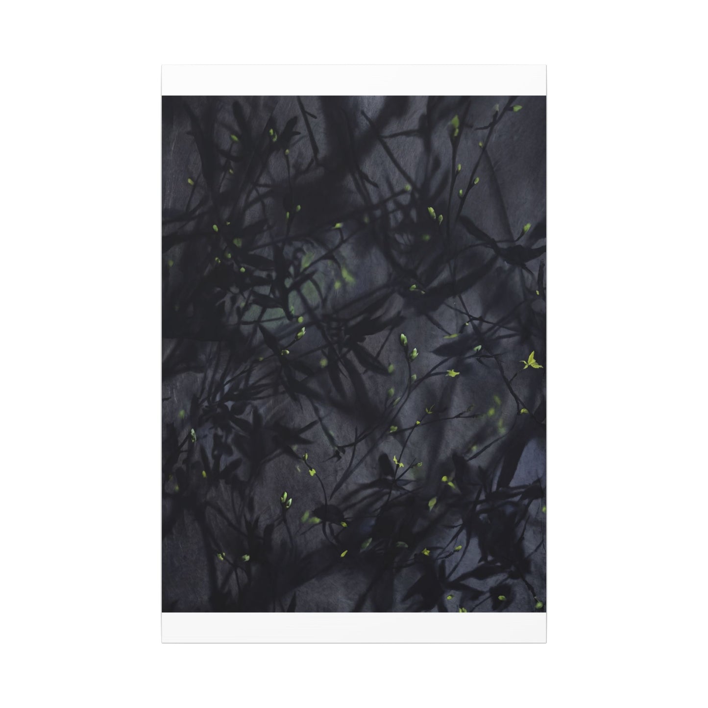 Shadow Play Spring Canvas Art | Dark Japandi Atmospheric Design