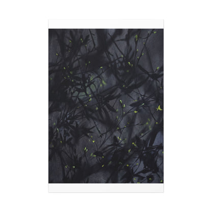 Shadow Play Spring Canvas Art | Dark Japandi Atmospheric Design