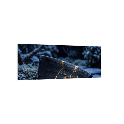 Moonlit Garden Winter Canvas Art | Kintsugi Artful Design