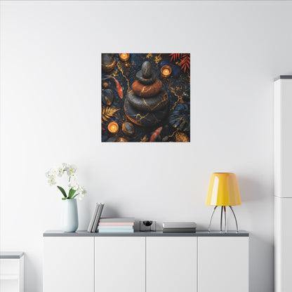 Summer River Stones Gold Vein Canvas Art | Resilient Decor