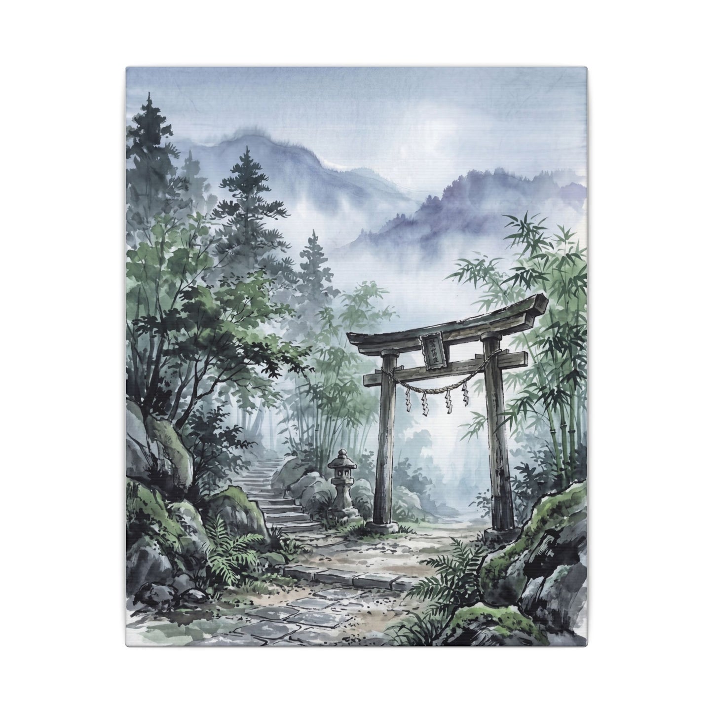 Moonlight Torii Gate Canvas Art - Zen Fukinsei