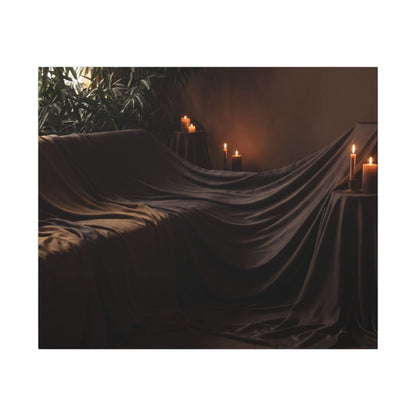 Candlelight Silk Drape Canvas Art - Dark Japandi Ma