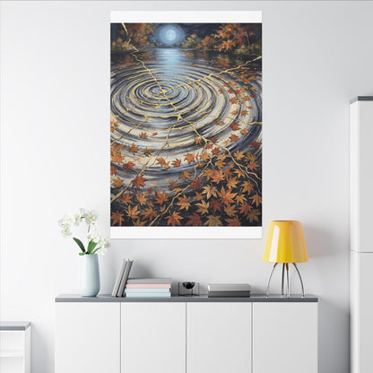Moonlight Water Ripple Canvas Art - Kintsugi Fukinsei