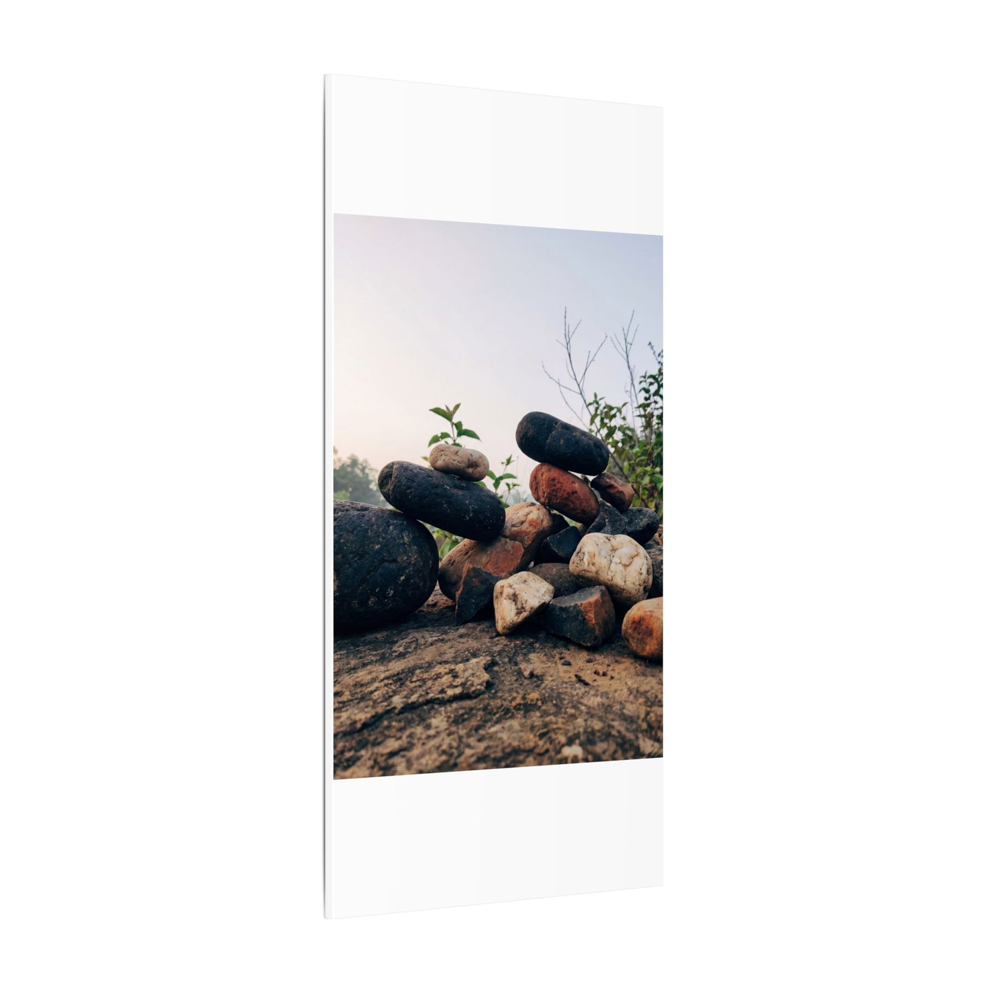 River Stones Canvas Art | Spring Kintsugi Broken Beauty Art