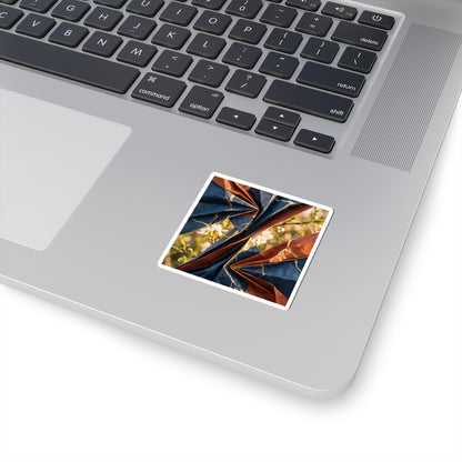 Paper Fold Sticker | Spring Kintsugi Crackle Gold Art