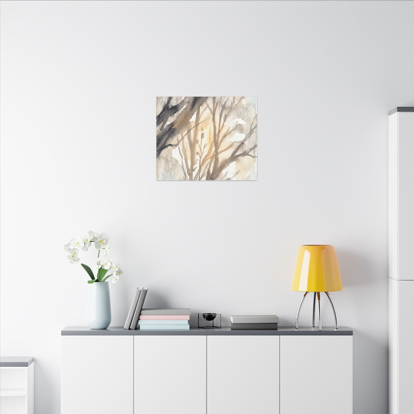 Ma Shadow Play Canvas Art - Japandi Watercolor