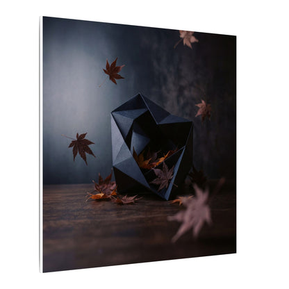 Dark Japandi Paper Fold in Dawn | Shadow Zen Canvas Art