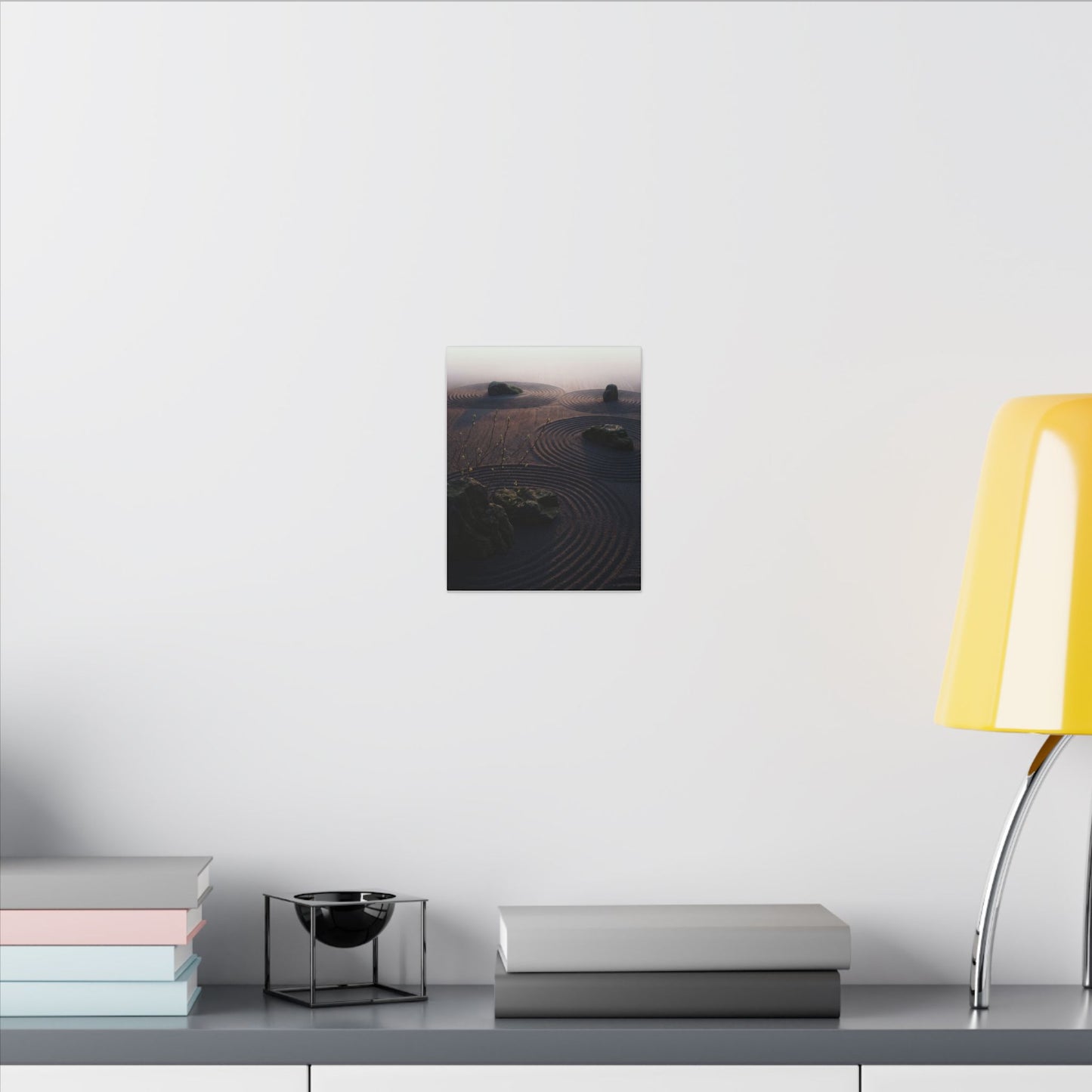 Spring Rock Garden Shadow Zen Canvas Art | Luxurious Decor