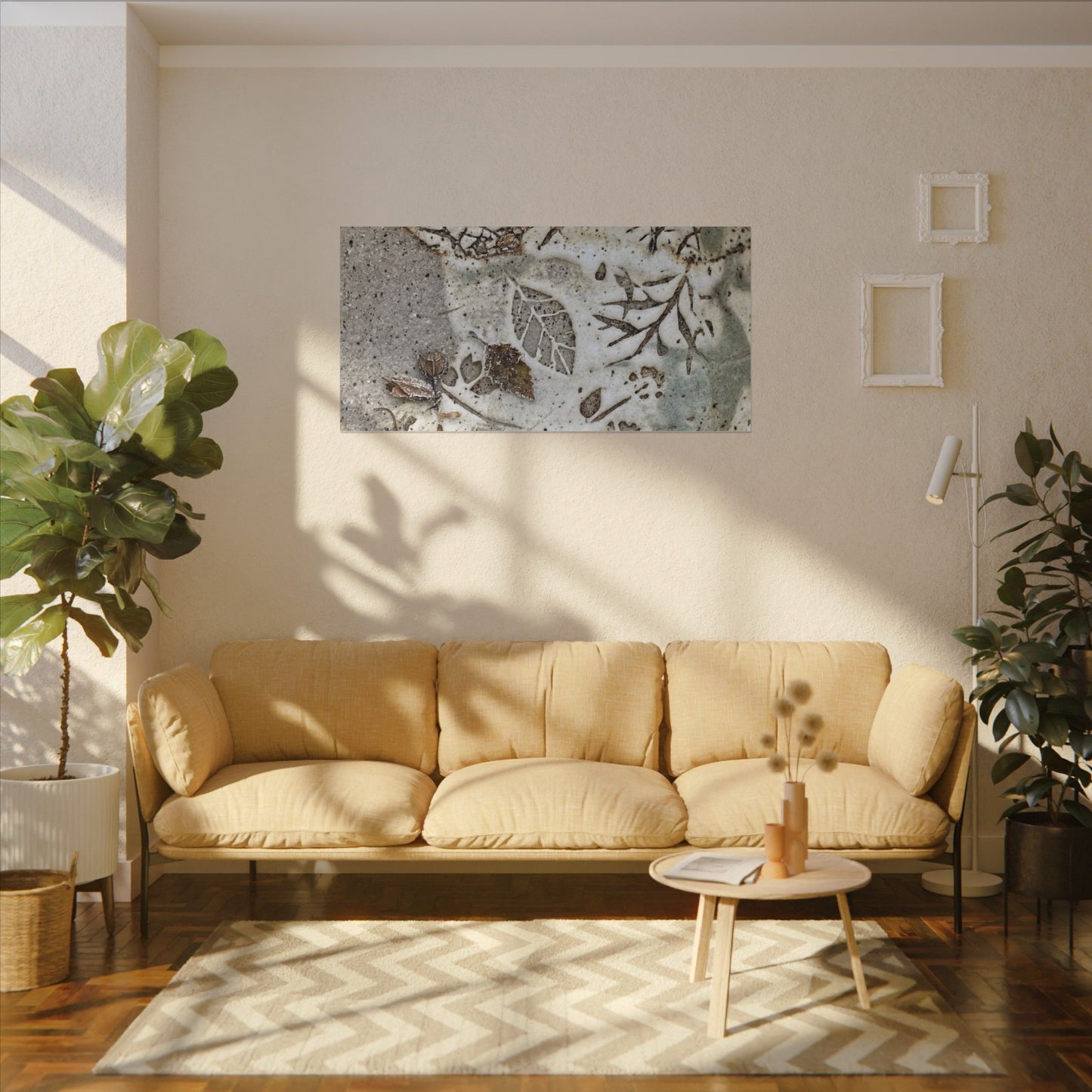 Ceramic Bowl Winter Canvas Art | Japandi Earthy Design