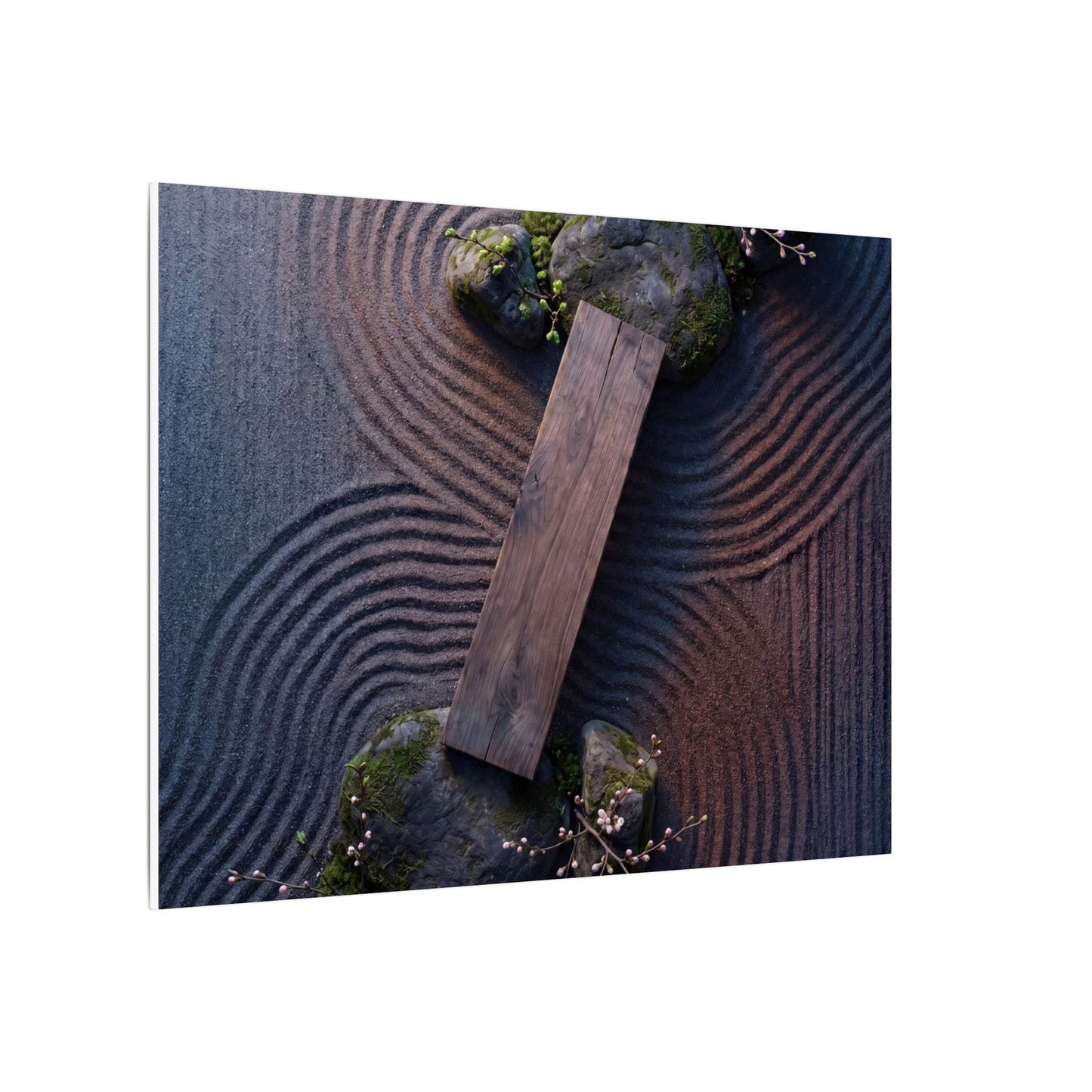 Spring Rock Garden Moody Minimal Canvas Art | Atmospheric Decor