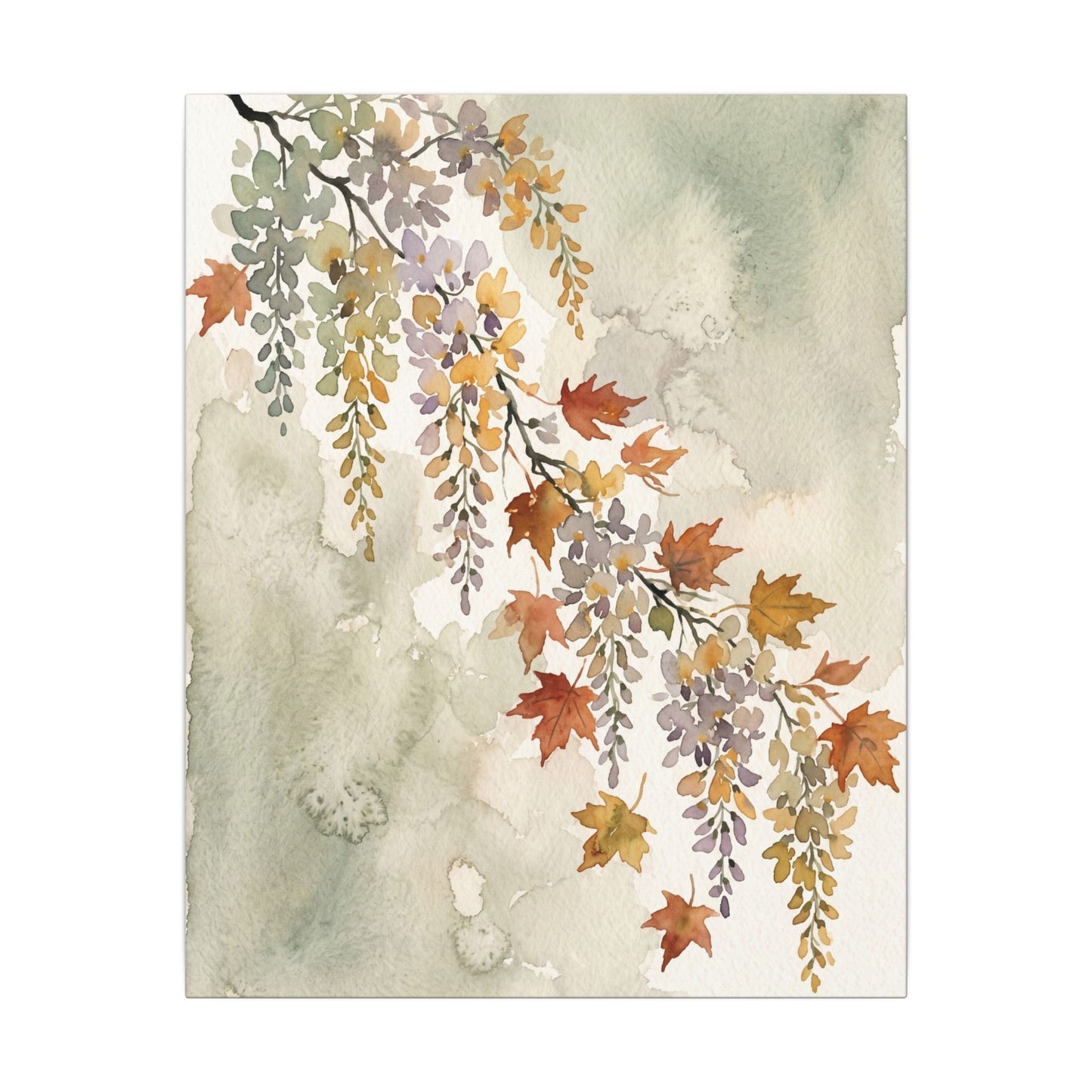 Ma Wisteria Canvas Art - Japandi Watercolor