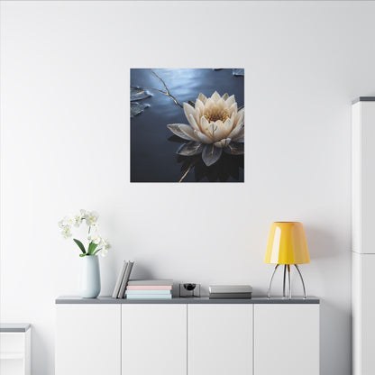 Beautiful Lotus Flower Canvas Art - Gold Vein Kintsugi