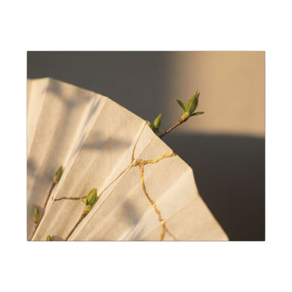 Paper Fold Gold Vein Canvas Art | Healing Kintsugi Art