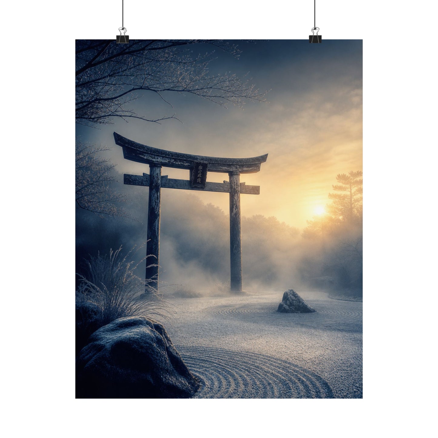 Zen Torii Gate in Golden Hour | Karesansui Wall Art Print