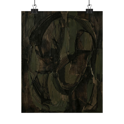 Mixed Media Dark Japandi Textured Wall Art Print | Mixed Media Dark Texture Art Print