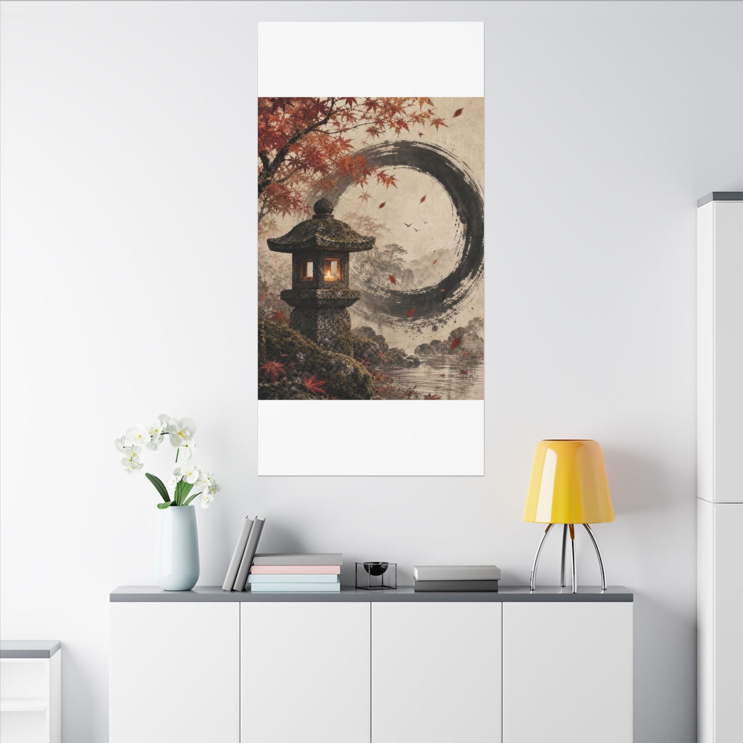 Ma Stone Lantern Canvas Art - Zen Enso