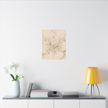 Warm Shadow Play Canvas Art - Minimal Line Japandi