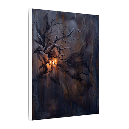Winter Rust Patina Charcoal Ink Canvas Art | Atmospheric Decor