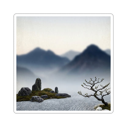 Shibui Mountain Mist Sticker - Zen Karesansui Art Print
