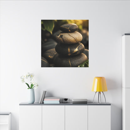 Summer River Stones Broken Beauty Canvas Art | Healing Decor