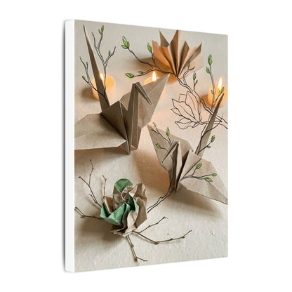 Paper Fold Spring Canvas Art | Japandi Earthy Design