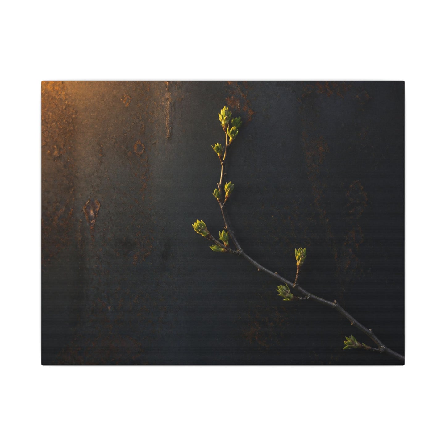 Dark Japandi Rust Patina in Golden Hour | Moody Minimal Canvas Art