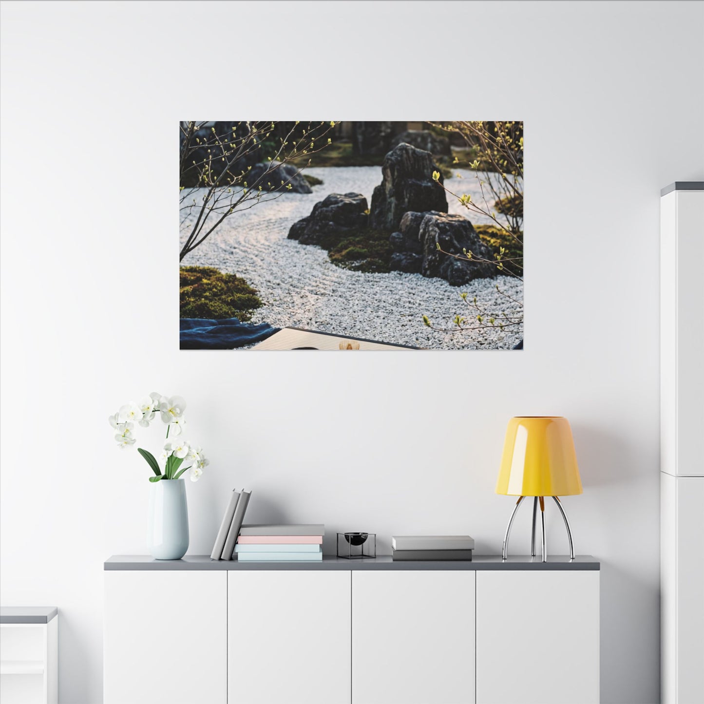 Zen Tea Ceremony in Golden Hour | Karesansui Canvas Art