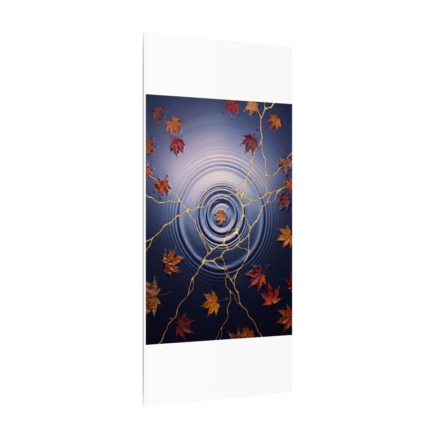 Kintsugi Water Ripple in Dawn | Gold Vein Canvas Art