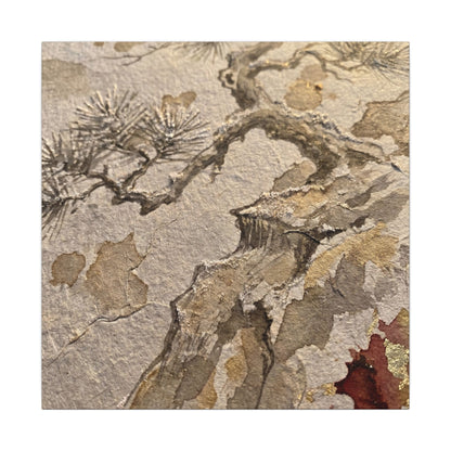 Pine Tree Canvas Art | Winter Japandi Japanese Pattern Art