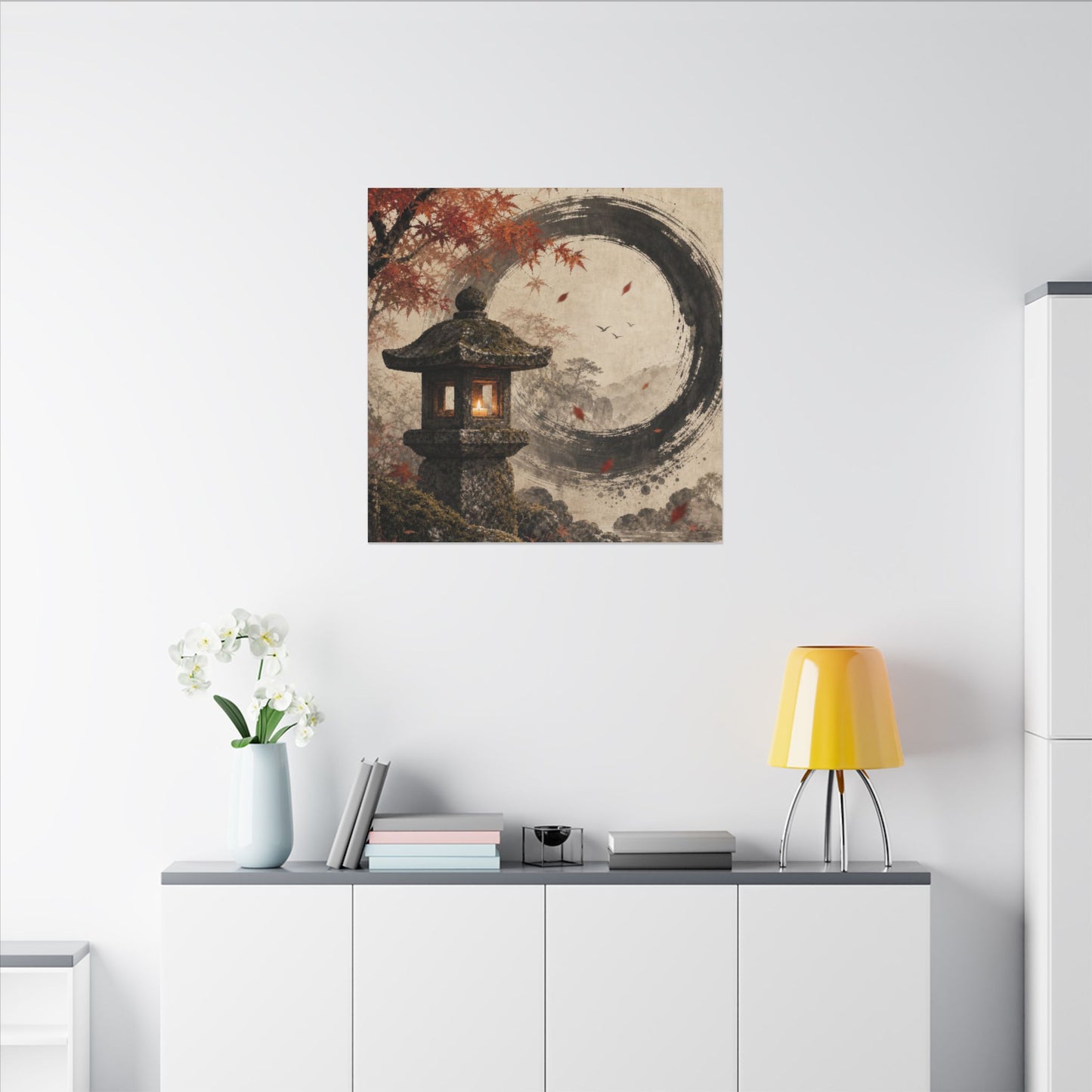 Ma Stone Lantern Canvas Art - Zen Enso