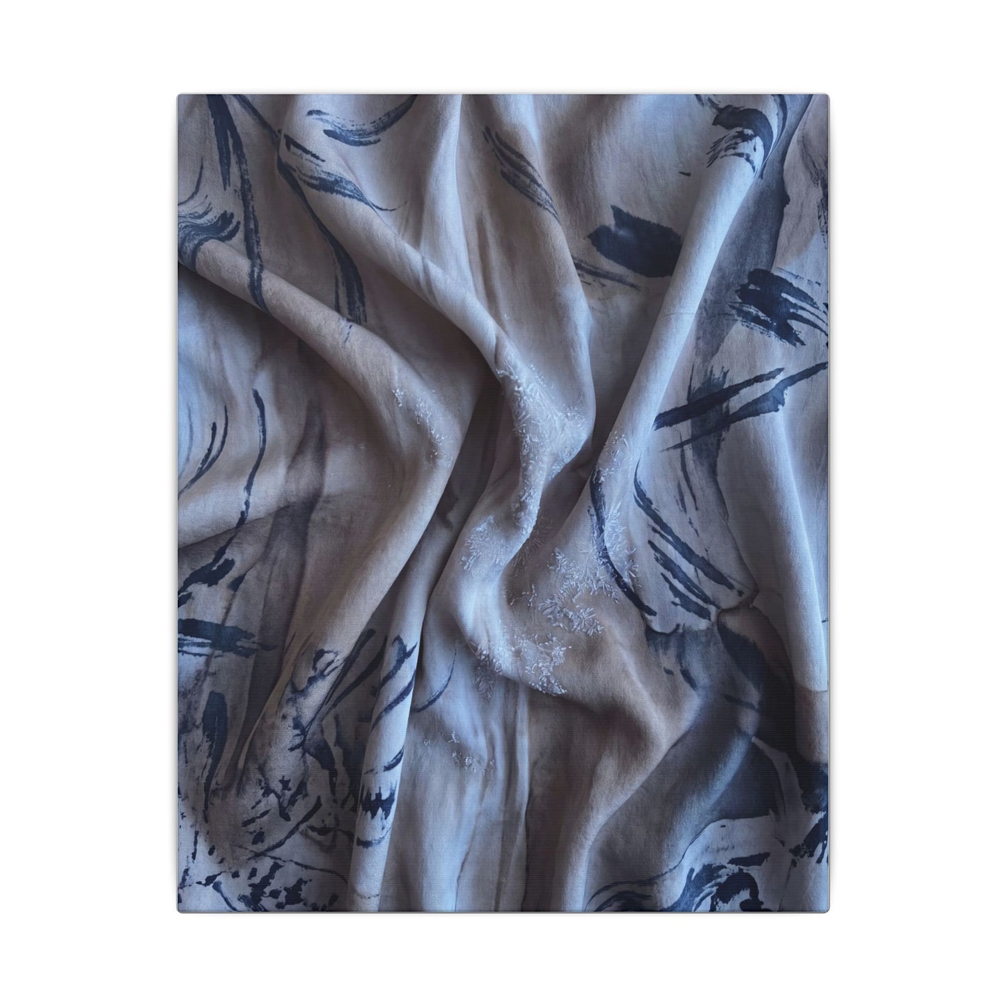 Silk Drape Winter Canvas Art | Japandi Earthy Design