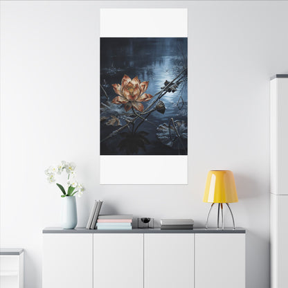Winter Lotus Flower Broken Beauty Canvas Art | Healing Decor