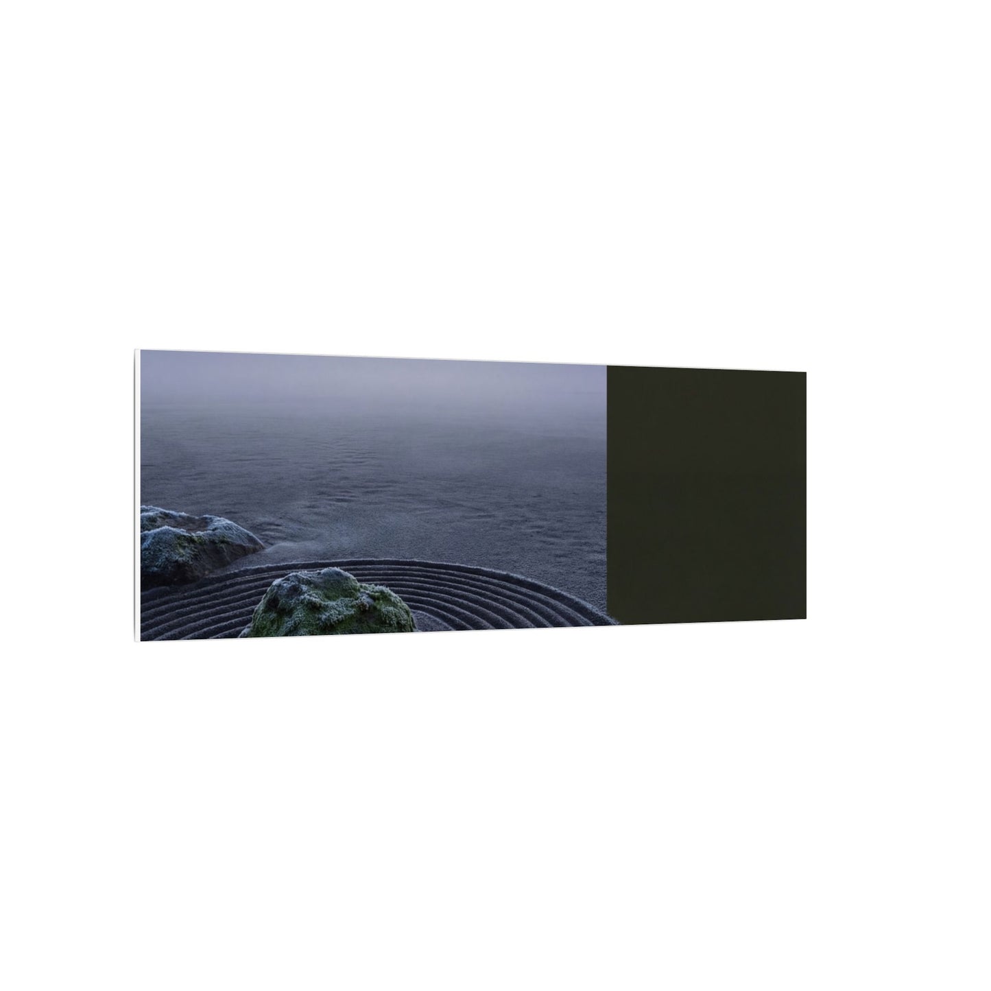 Ma Rock Garden Canvas Art - Dark Japandi Moody Minimal