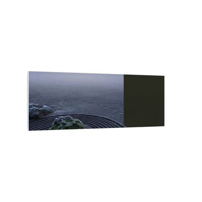 Ma Rock Garden Canvas Art - Dark Japandi Moody Minimal