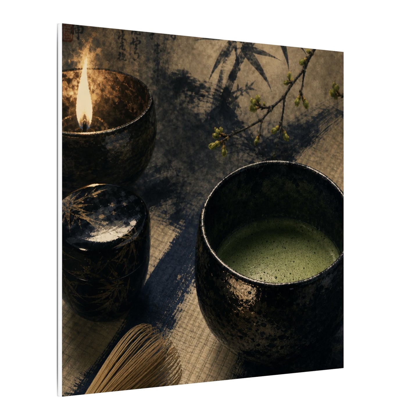 Ma Tea Ceremony Canvas Art - Zen Sumi E