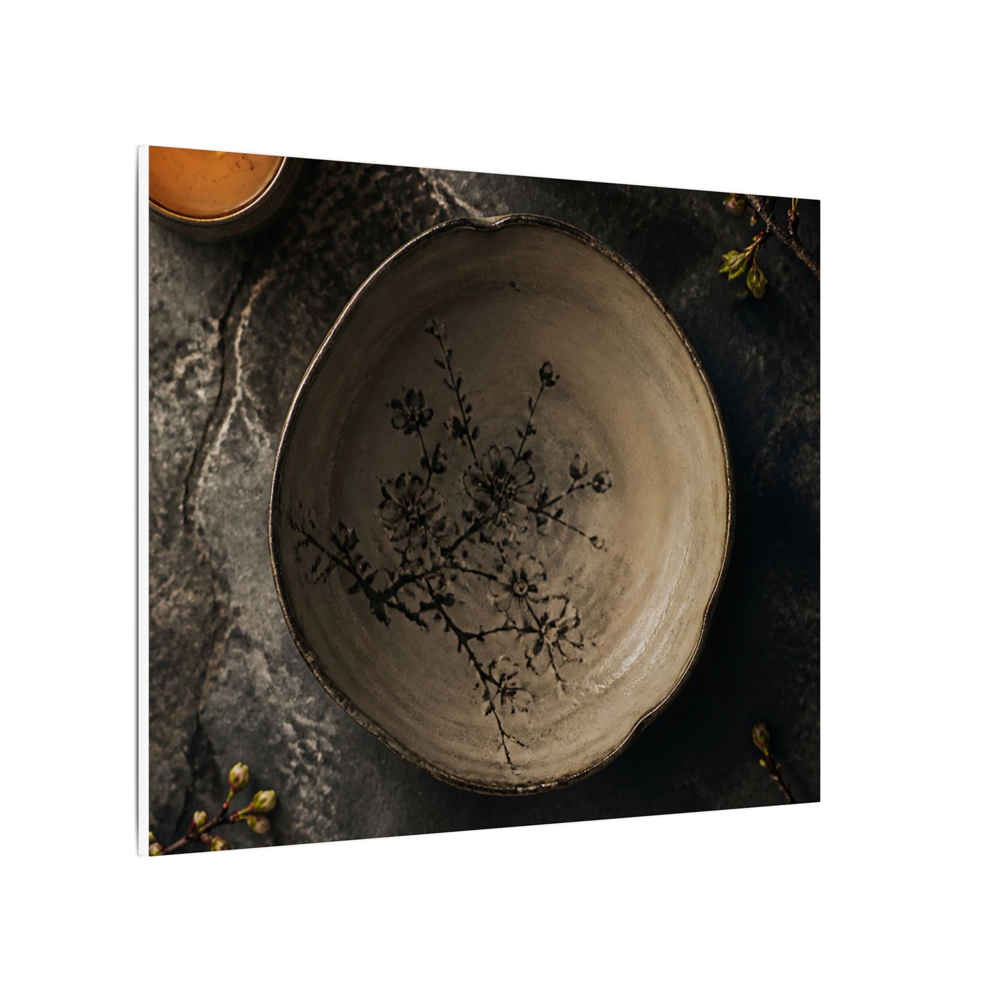 Ceramic Bowl Spring Canvas Art | Japandi Earthy Design