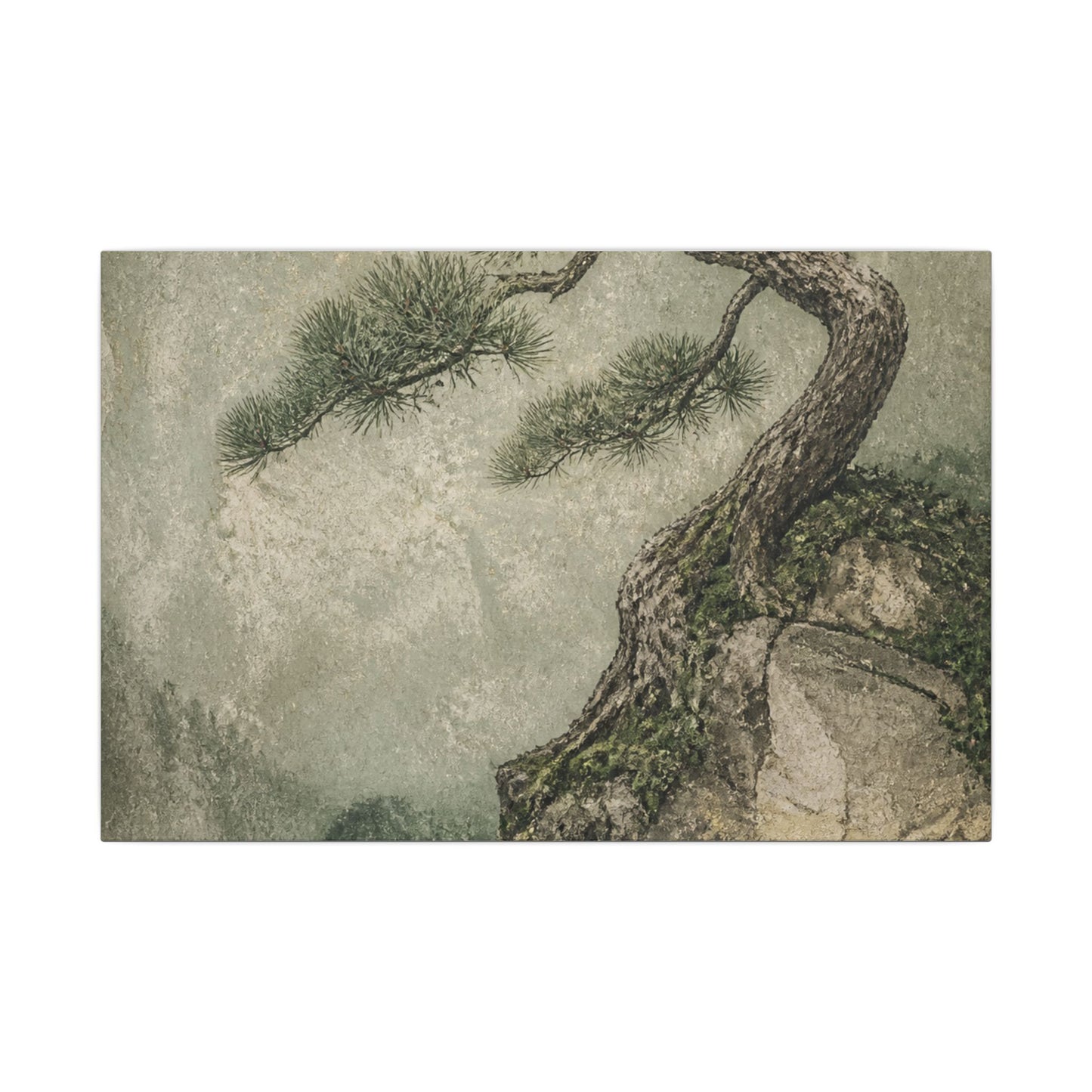 Fukinsei Pine Tree Canvas Art - Japandi Texture