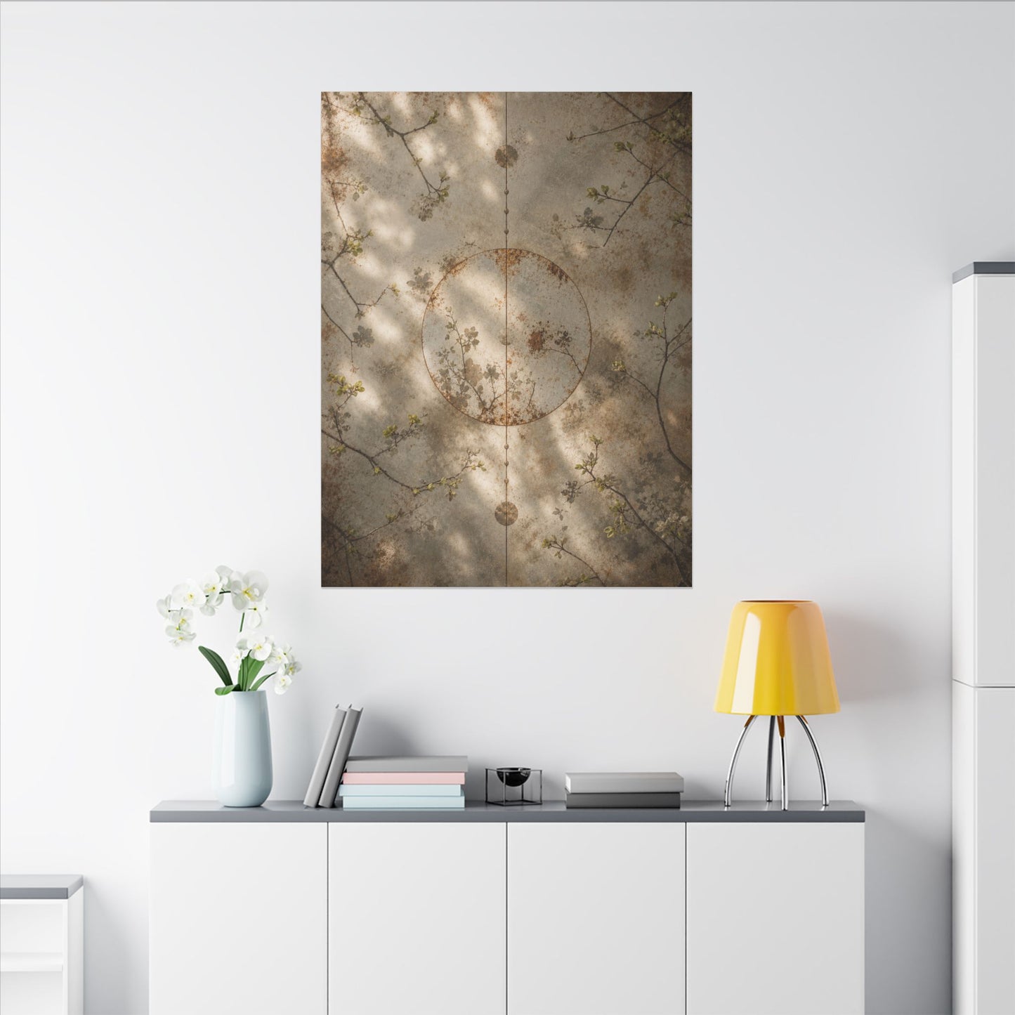 Japandi Rust Patina in Dappled | Japanese Pattern Canvas Art