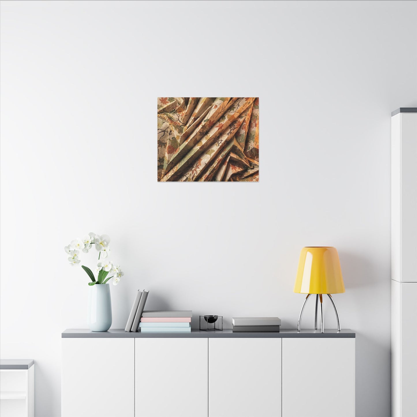 Paper Fold Autumn Canvas Art | Japandi Earthy Design