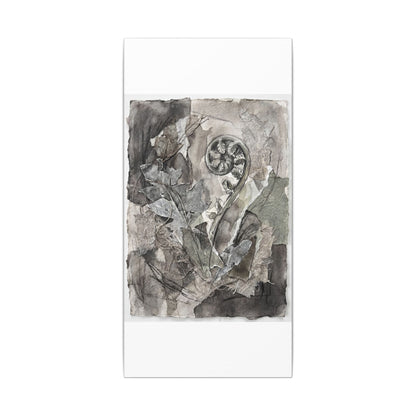 Japandi Fern Unfurling in Overcast | Texture Canvas Art