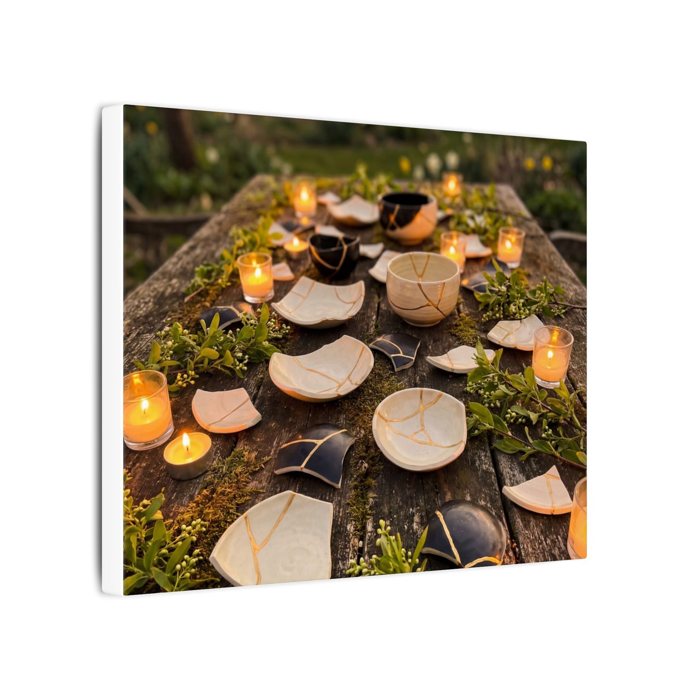 Broken Pottery Spring Canvas Art | Kintsugi Beautiful Design