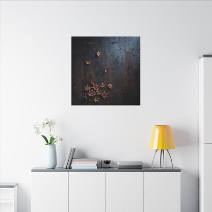 Moonlight Rust Patina Canvas Art - Dark Japandi Mono No Aware