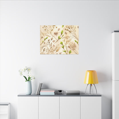 Spring Dried Flowers Watercolor Canvas Art | Earthy Decor