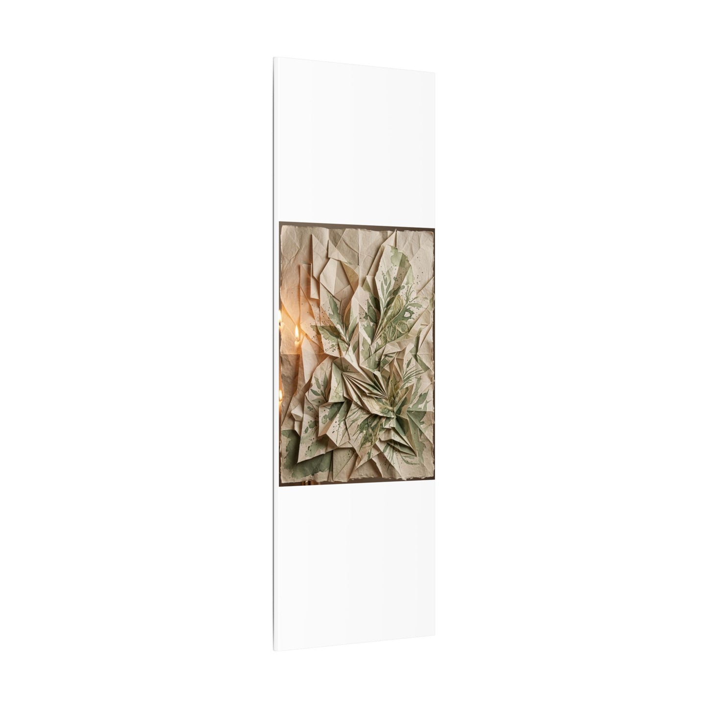 Japandi Paper Fold in Candlelight | Texture Canvas Art