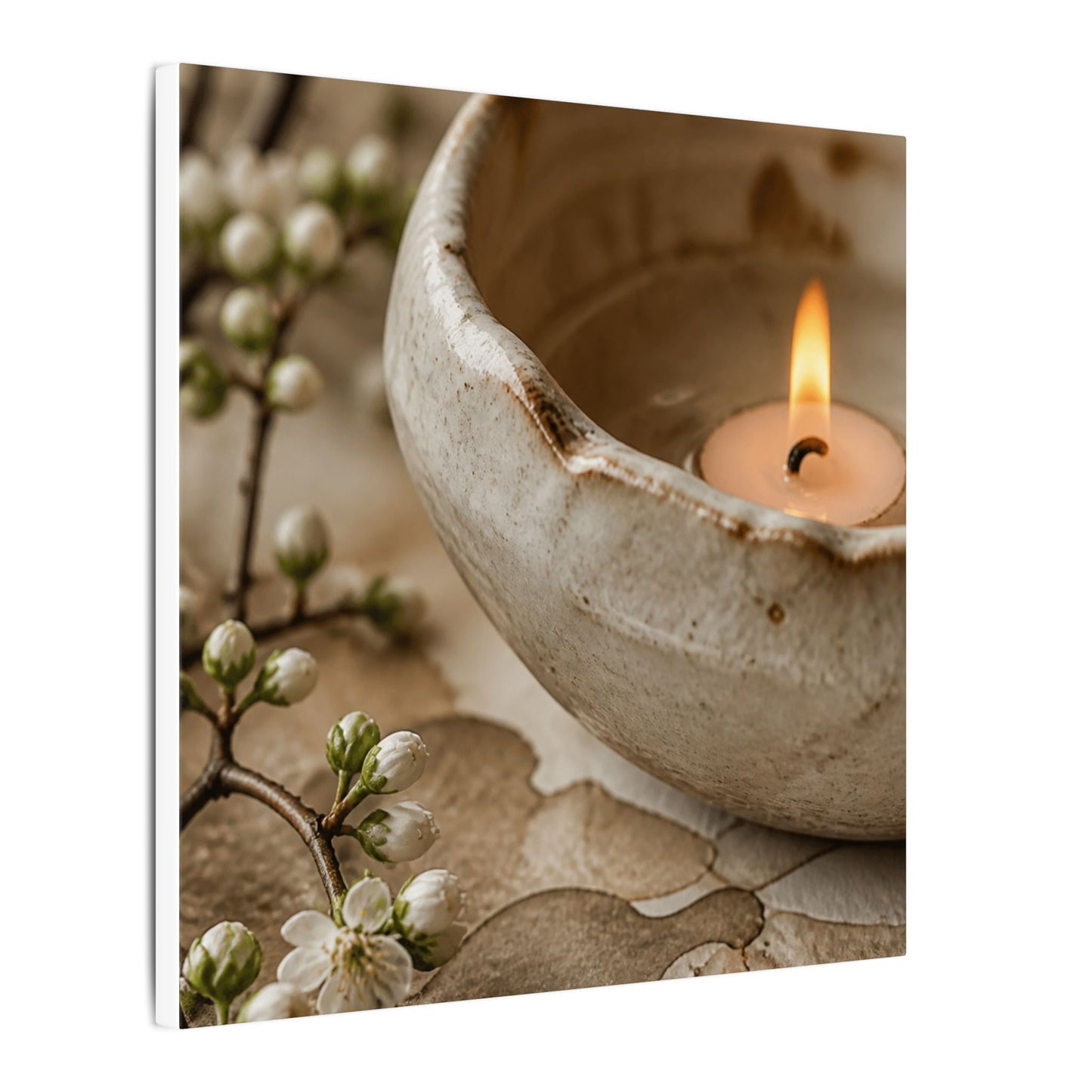 Kanso Ceramic Bowl Canvas Art - Japandi Watercolor