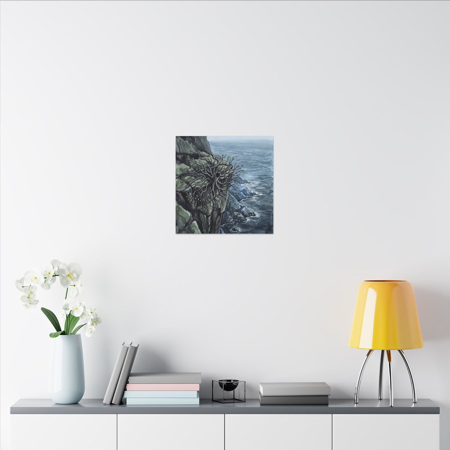 Pine Tree Spring Canvas Art | Japandi Neutral Design