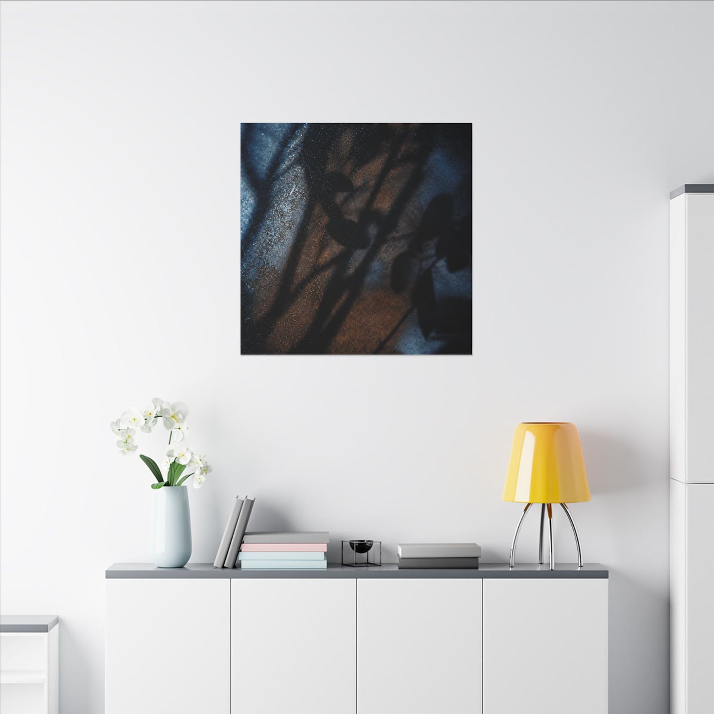 Moonlight Shadow Play Canvas Art - Dark Japandi Ma