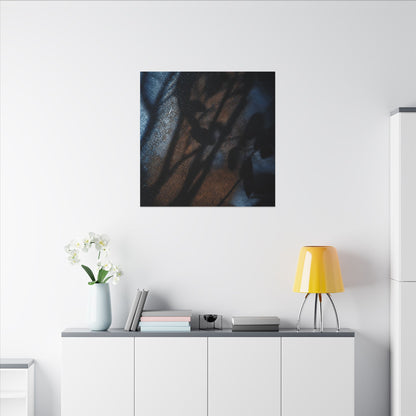 Moonlight Shadow Play Canvas Art - Dark Japandi Ma