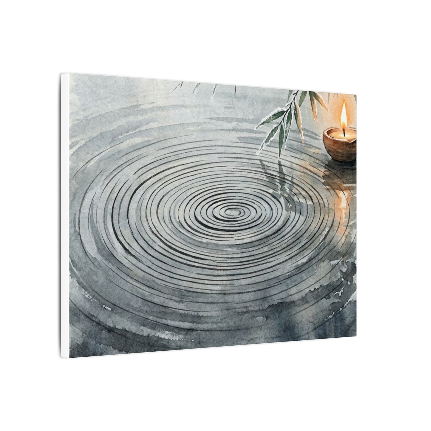 Water Ripple Sumi E Canvas Art | Calm Zen Art
